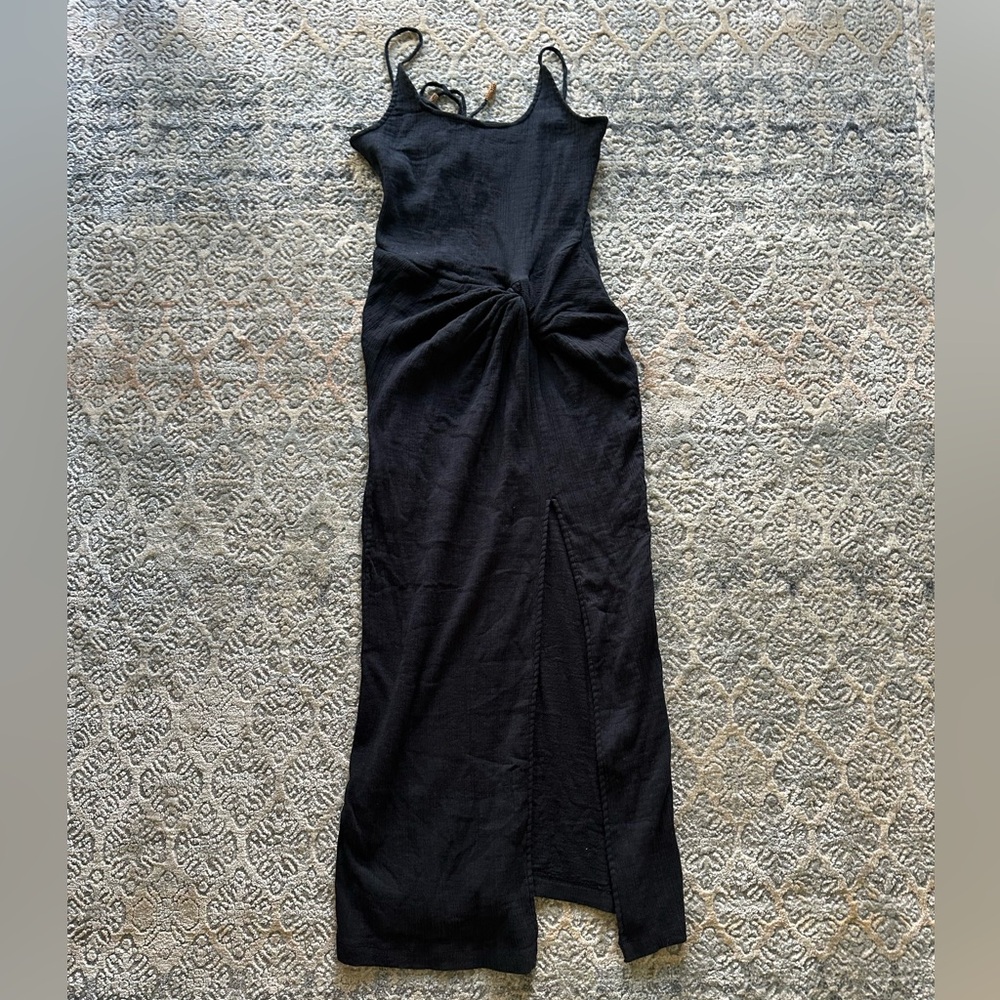 Free People twist front body-corn midi textured celery juice slit